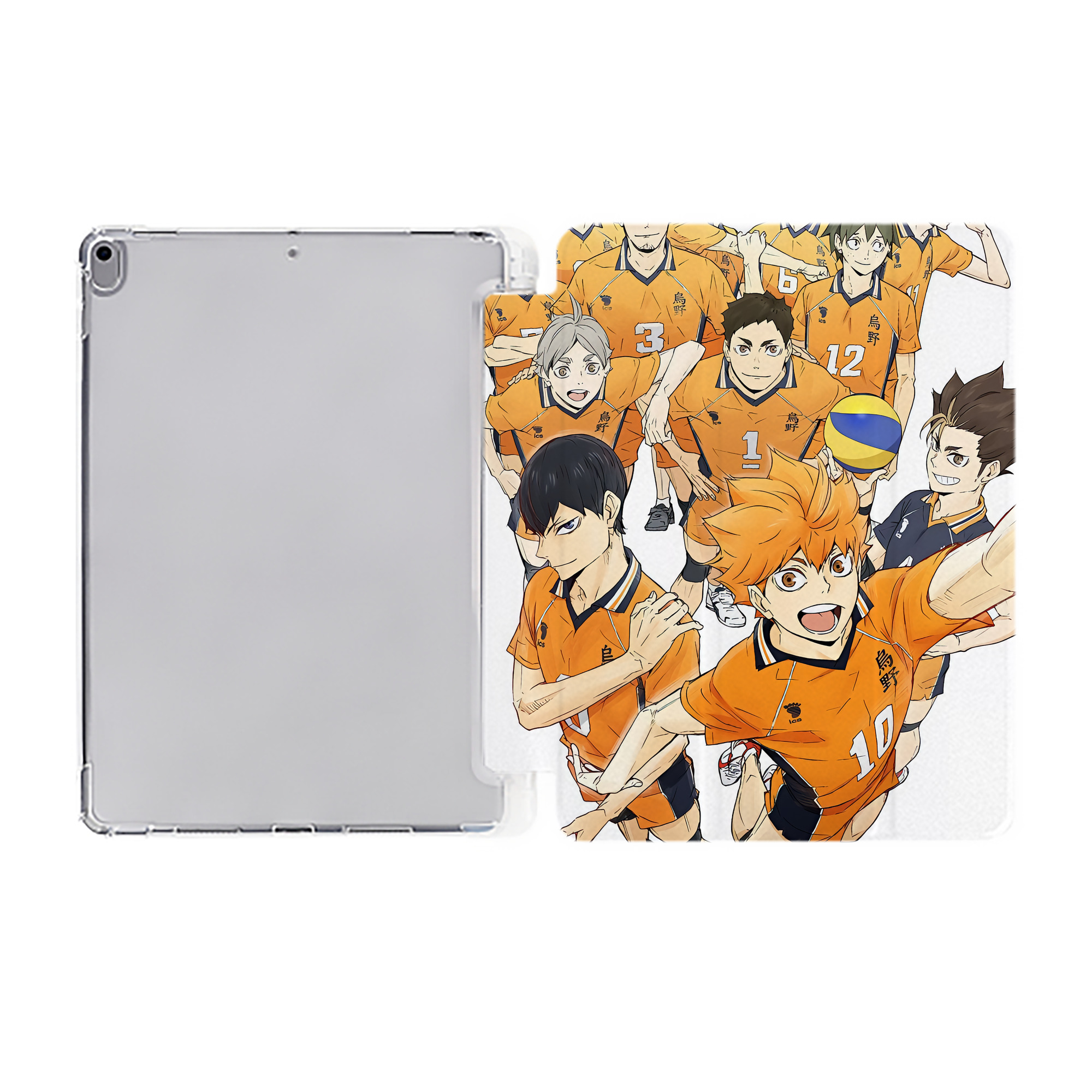 （画像用） ハイキュー!! Haikyu!! IPad ケース ペン収納付き 三つ折りスタンド PUレザー×シリコン 対応機種9.5/10.5/10.9インチ